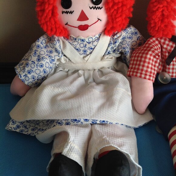 Vintage Raggedy Ann and Andy Plush Decorative Dolls - Picture 3 of 13